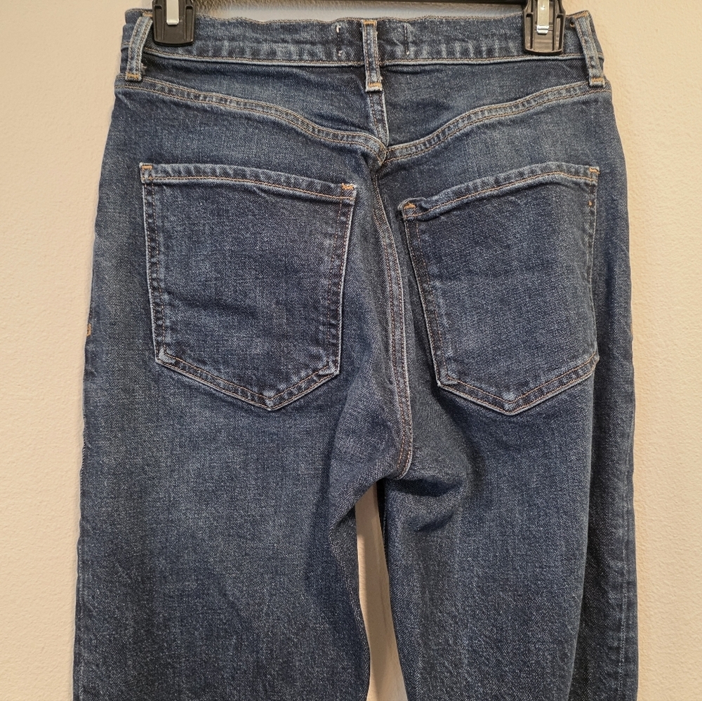 Agolde Riley Long High Rise Straight Leg Divided Jeans - Picture 6 of 8